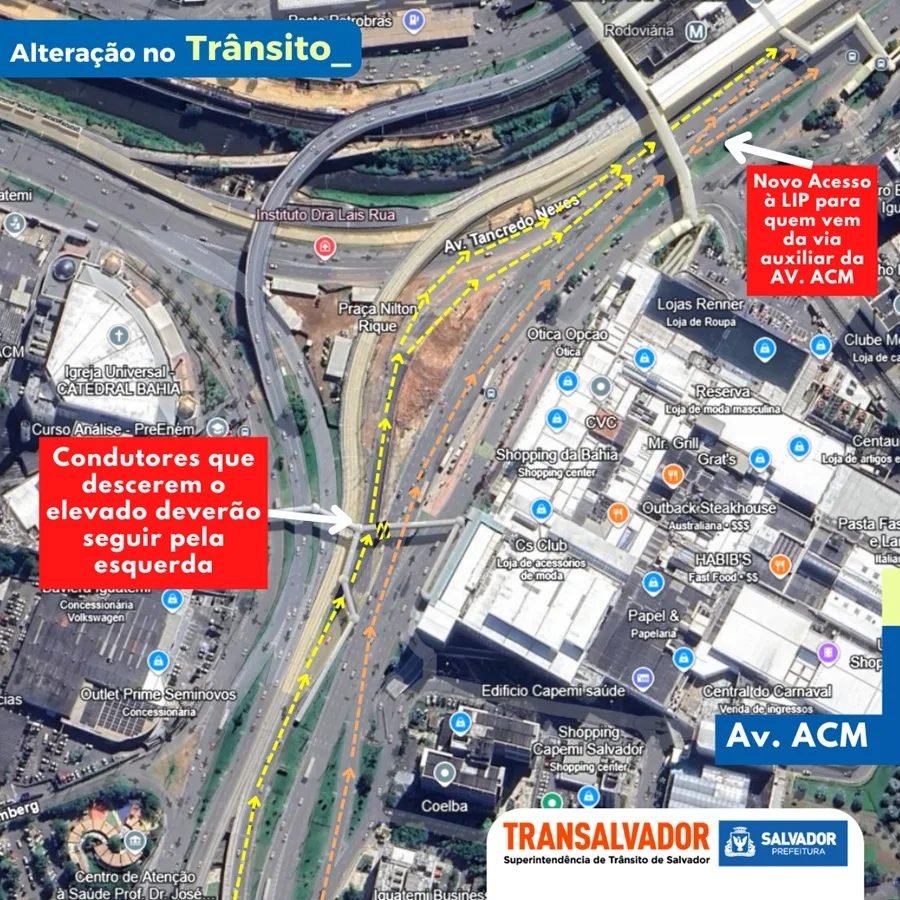 Trânsito é alterado na Avenida ACM a partir desta sexta (15)