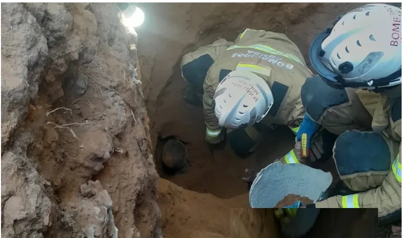 Operário fica soterrado em buraco na Suburbana