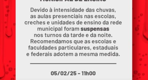 Imagem do post Recife registra chuvas intensas; prefeitura suspende atividades