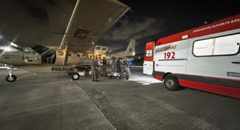 Imagem do post Aeronave da PM realiza transporte de paciente de Valença para Salvador