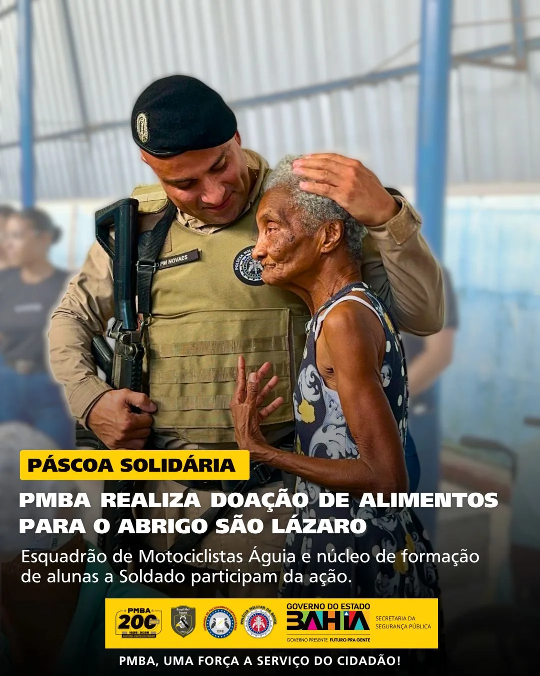 PMBA realiza Páscoa Solidária no Asilo São Lázaro