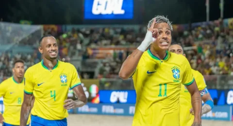 Imagem do post Brasil vence Itália no Mundial de futebol de praia
