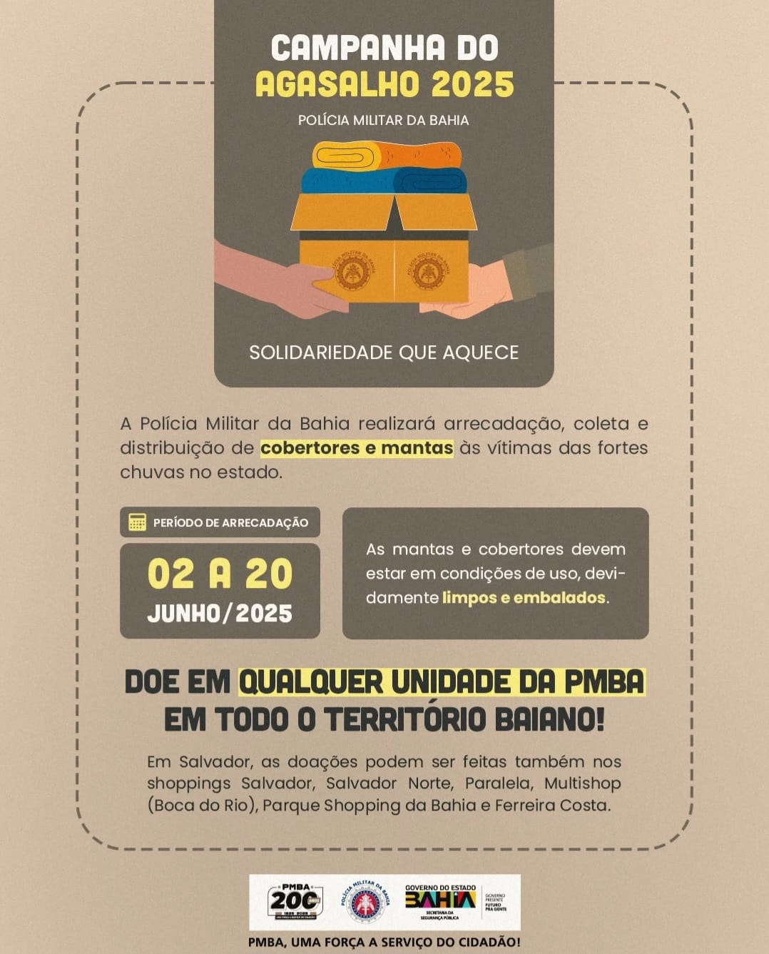Campanha do Agasalho amplia as ações de proteção da PM