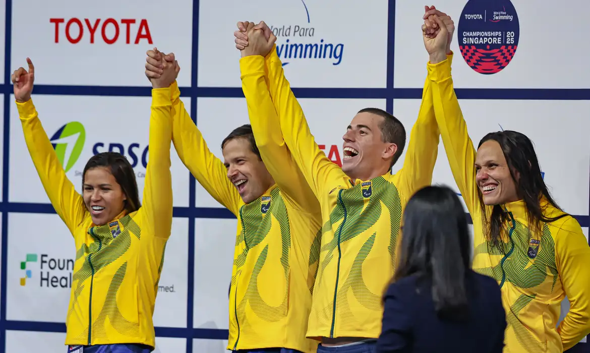 Brasil conquista seis medalhas e quebra recorde no Mundial de natação paralímpica