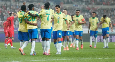 Imagem do post Brasil goleia Coreia do Sul por 5 a 0 e empolga sob comando de Ancelotti
