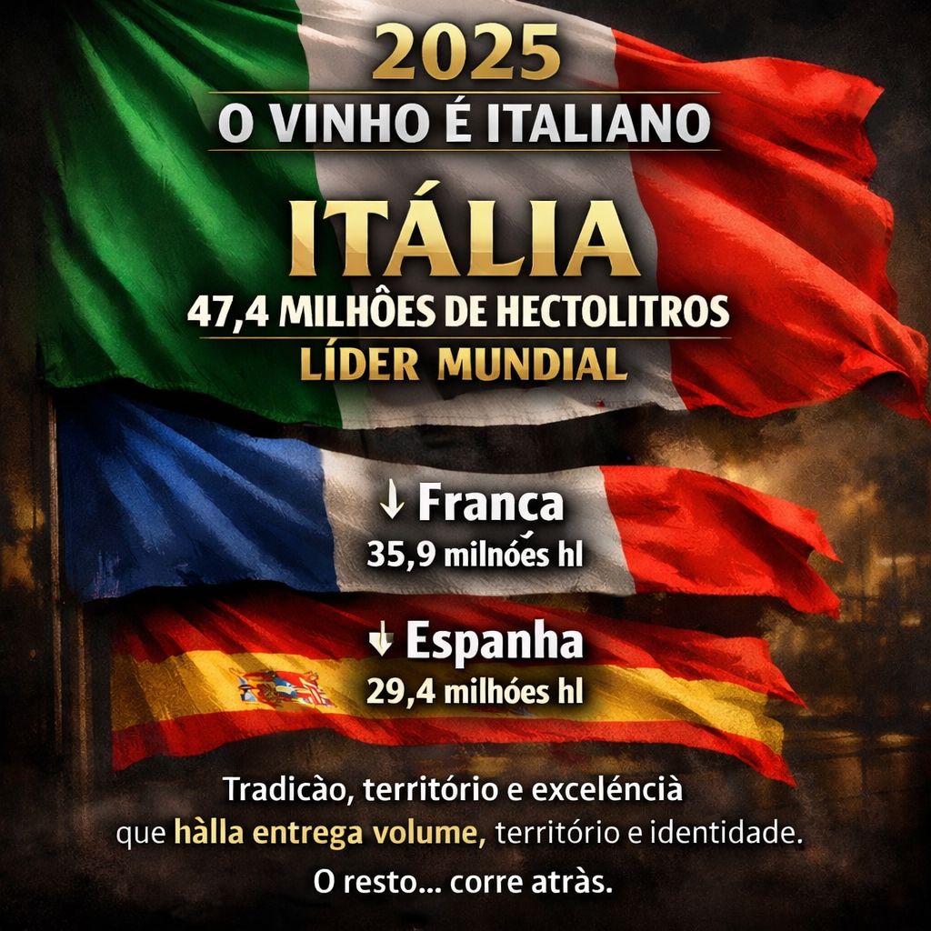 Imagem do post Itália lidera produção mundial de vinho em 2025