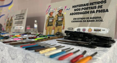 Imagem do post Mais de 500 itens proibidos são barrados no 1º dia de Carnaval