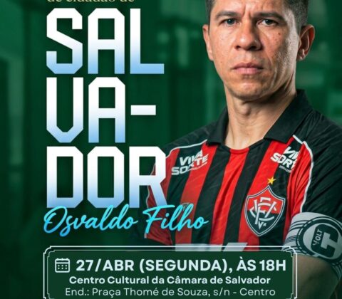 Imagem do post Osvaldo receberá título em Salvador
