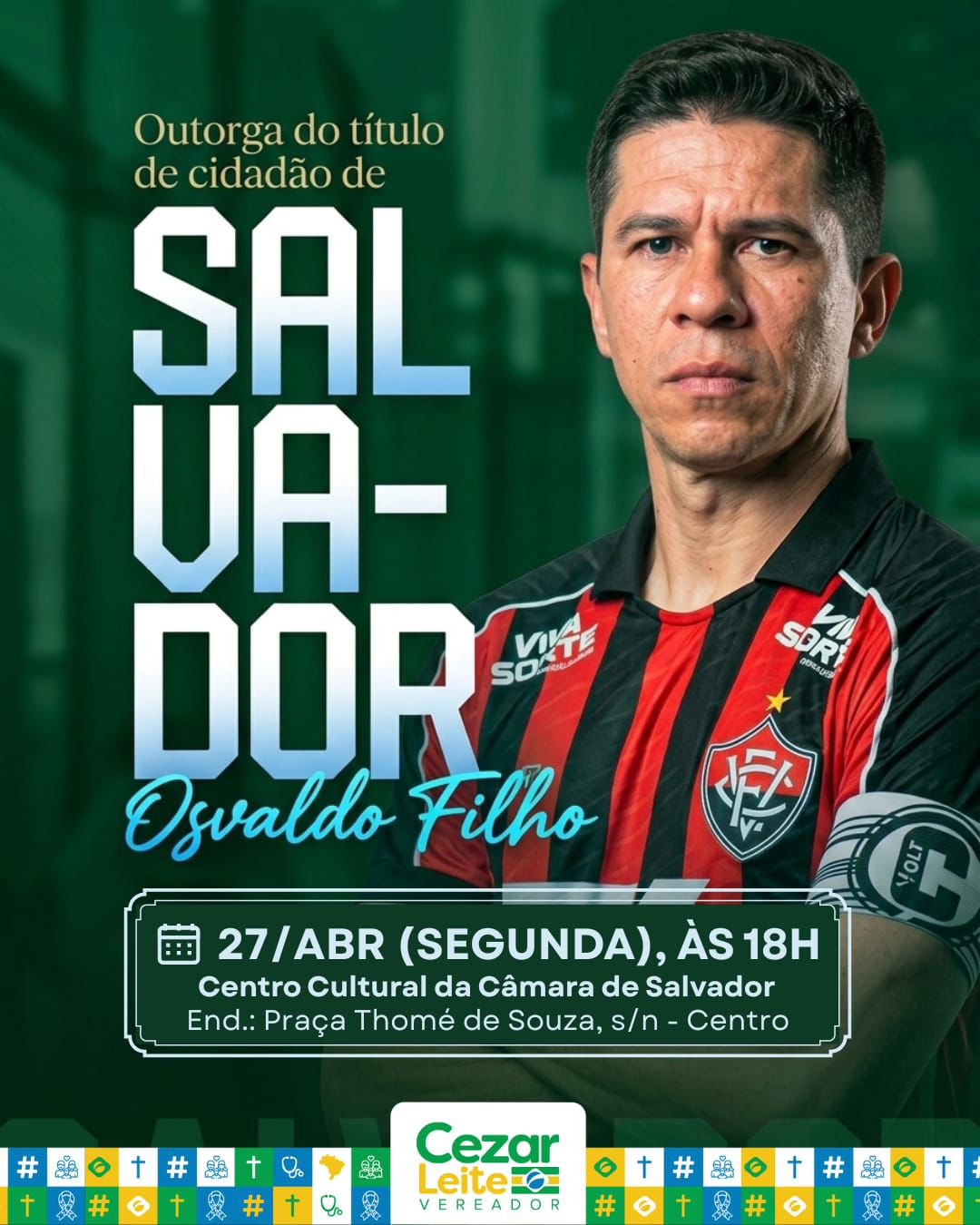 Imagem do post Osvaldo receberá título em Salvador