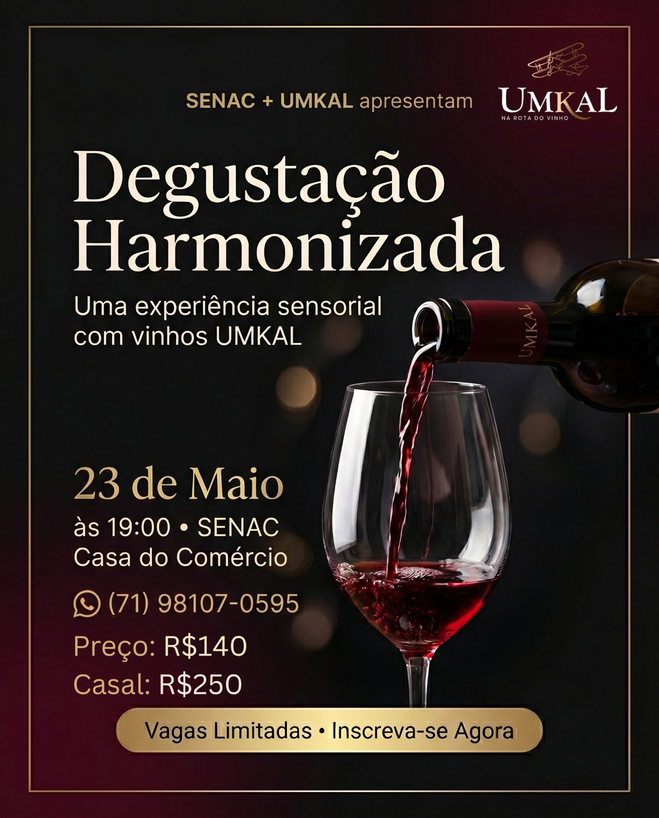 Imagem do post Degustação harmonizada reúne vinhos UMKAL em Salvador