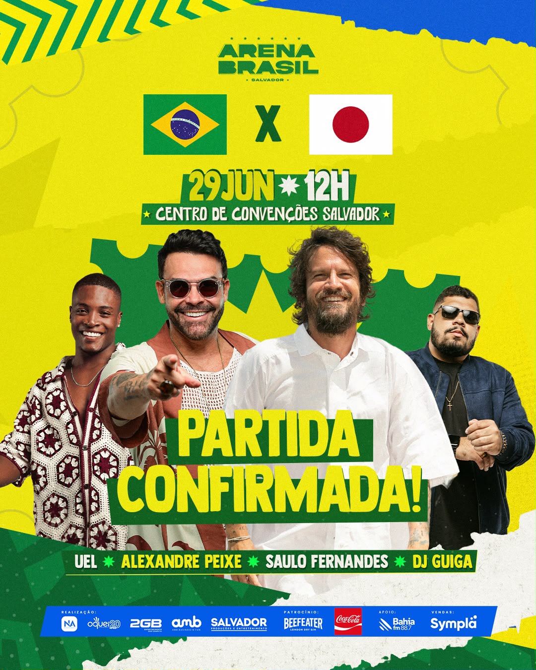 Arena Brasil terá Saulo, Alexandre Peixe e mais no jogo do Brasil