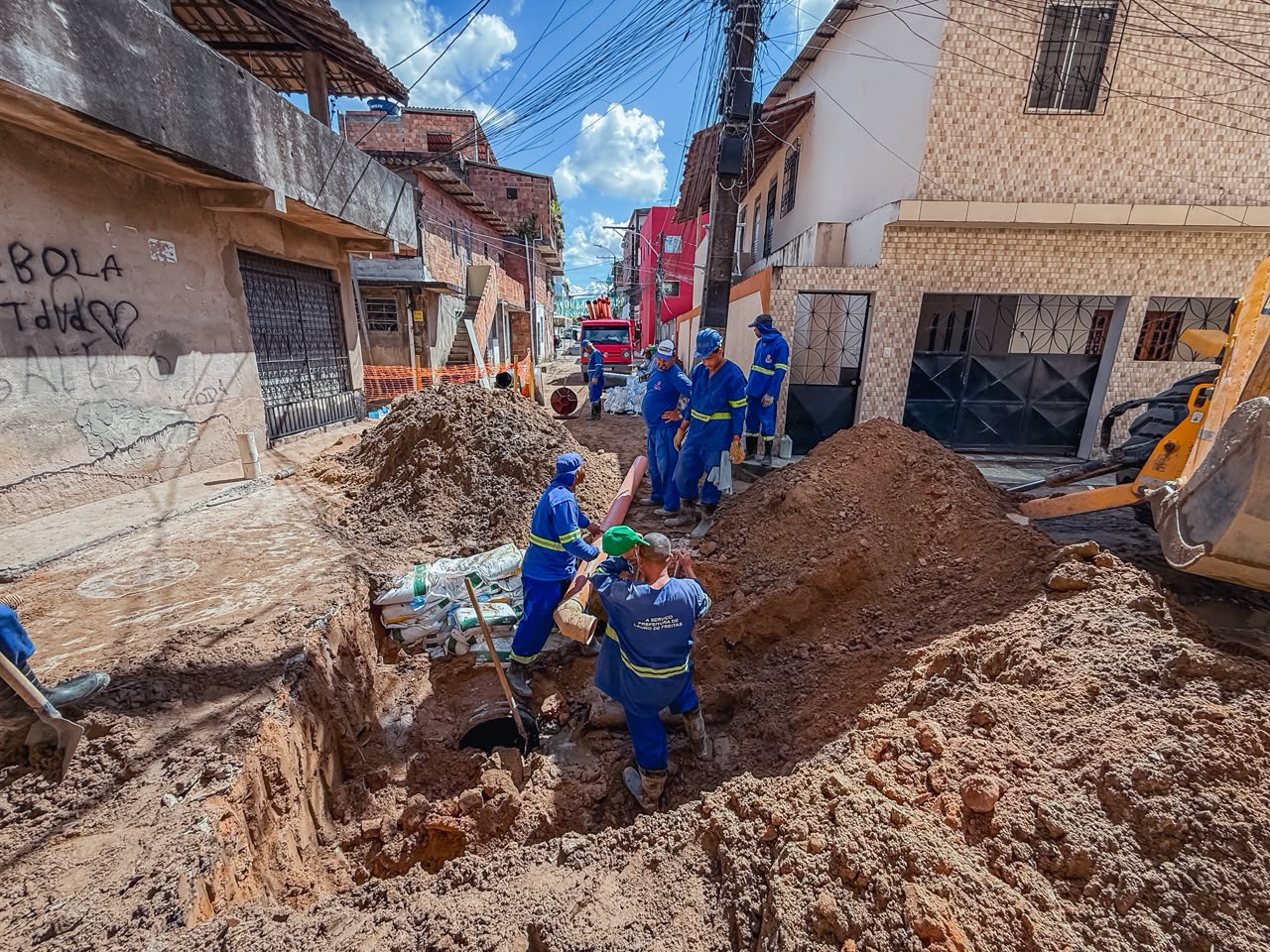 Obras de microdrenagem em Vida Nova chegam a 50% em Lauro de Freitas