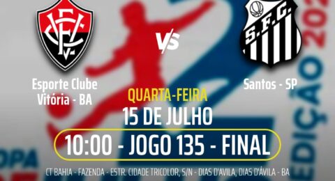 Imagem do post Vitória goleia e enfrenta o Santos na final da Copa 2 de Julho