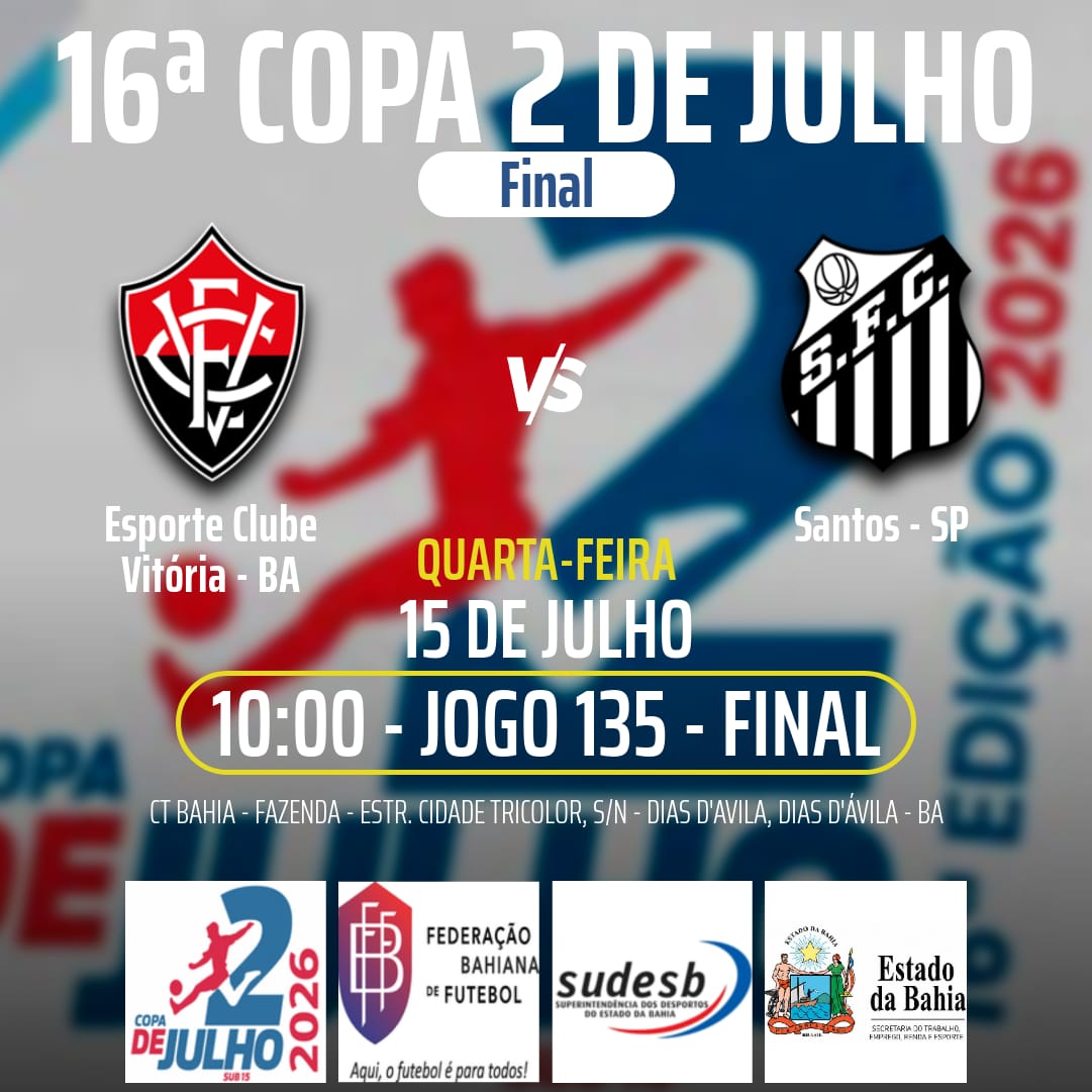 Imagem do post Vitória goleia e enfrenta o Santos na final da Copa 2 de Julho