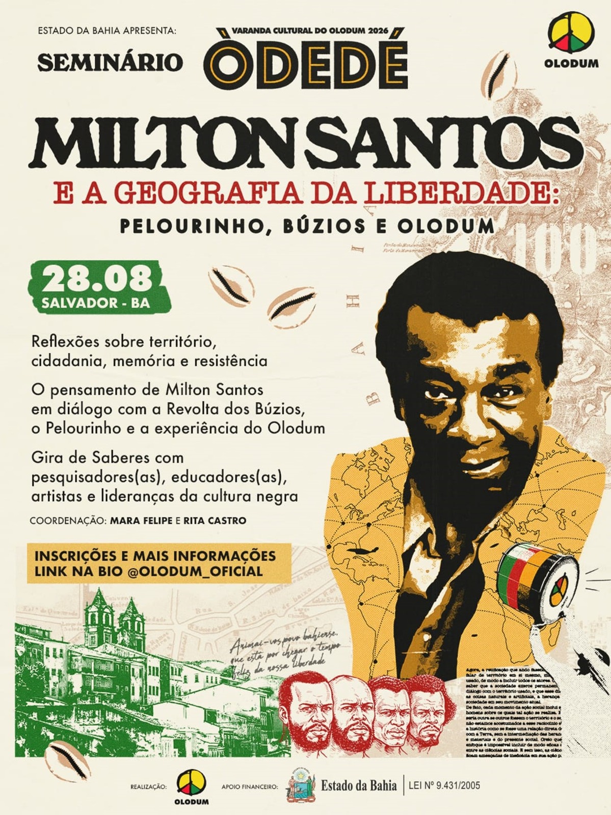 Olodum celebra Milton Santos com seminário no Pelourinho