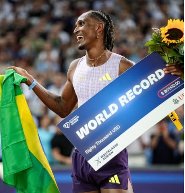 Imagem do post Alison dos Santos quebra recorde mundial nos 400m com barreiras