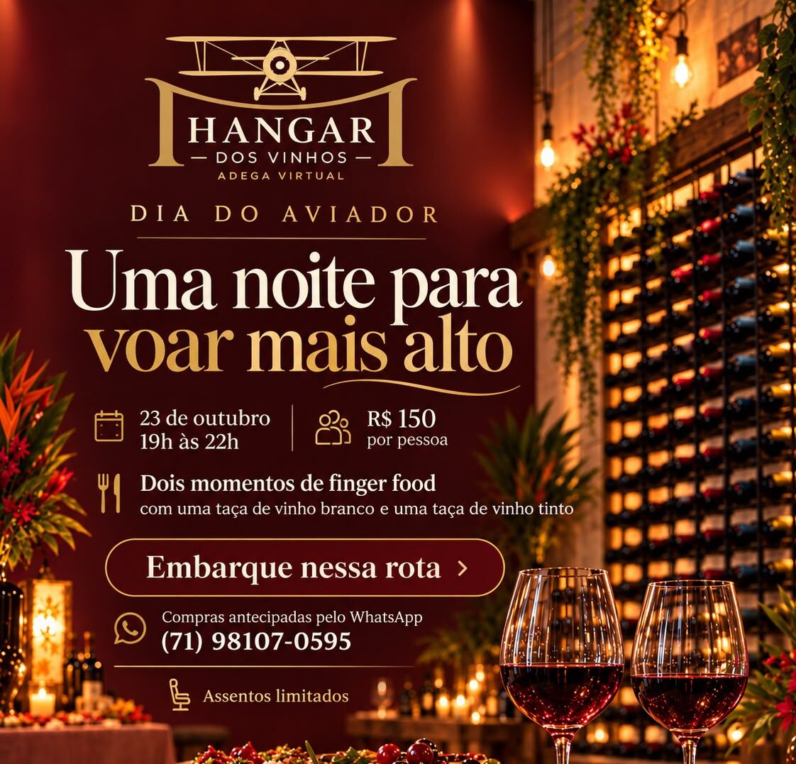Imagem do post Hangar dos Vinhos celebra o Dia do Aviador